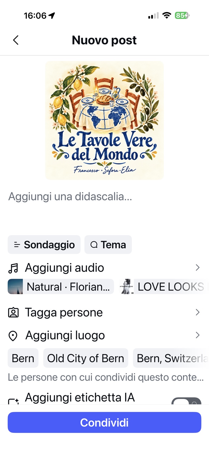 Le Tavole Vere del Mondo: una tavola apparecchiata, ceramiche blu, limoni e rami d’ulivo.